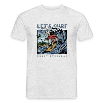 Let´s Surf - Skull - Männer T-Shirt - Grau meliert - Vorne - AI Model Male 178 dark (178cm)