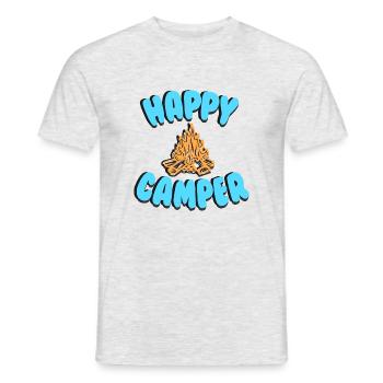 happy camper - camping life - T-shirt homme - gris chiné - Devant - AI Model Male 178 dark (178cm)