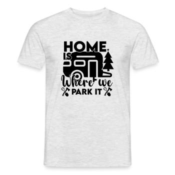 Home Is Where We park it - Men's T-Shirt - heather grey - Front - AI Model Male 178 dark (178cm)