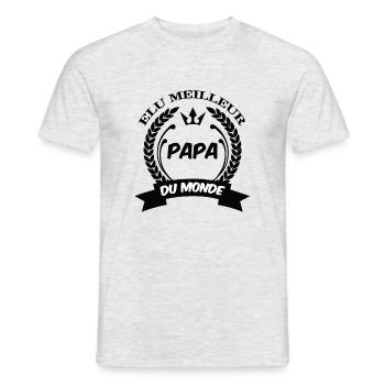 élu meilleur papa du monde cadeau - T-shirt homme - gris chiné - Devant - AI Model Male 178 dark (178cm)
