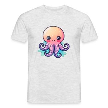 Bébé Poulpe Kraken - T-shirt homme - gris chiné - Devant - AI Model Male 178 dark (178cm)