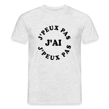 J'PEUX PAS J'AI J'PEUX PAS - T-shirt homme - gris chiné - Devant - AI Model Male 178 dark (178cm)