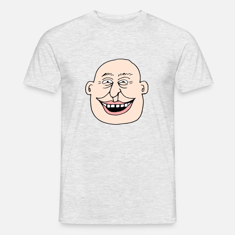 Comic Face Old Man - Männer T-Shirt - Grau meliert