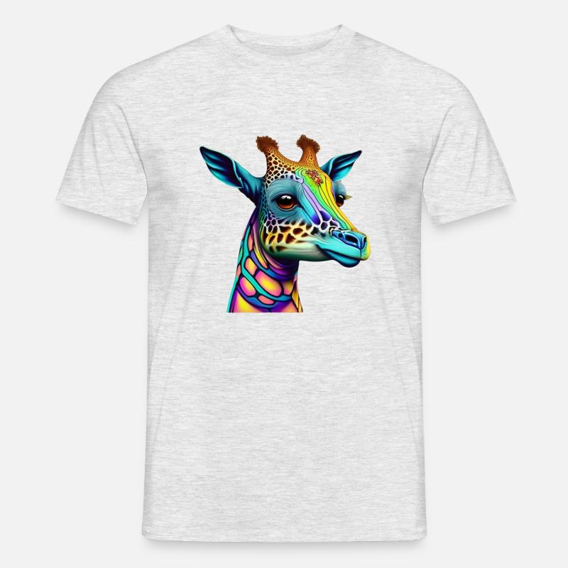 Giraffe - Männer T-Shirt - Grau meliert