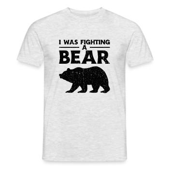 Hilarious Broken Arm Design. I Was Fighting A Bear - Men's T-Shirt - heather grey - Front - AI Model Male 178 dark (178cm)