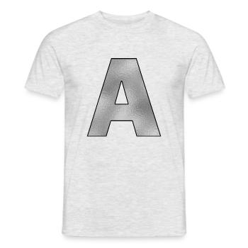 Letter A Silver - Men's T-Shirt - heather grey - Front - AI Model Male 178 dark (178cm)