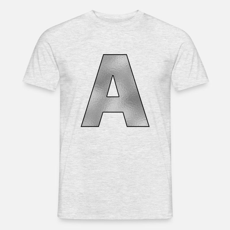 Buchstabe A Silber - Männer T-Shirt - Grau meliert