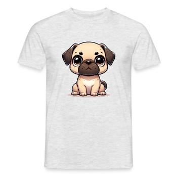 Illustration numérique de mignon Carlin - T-shirt homme - gris chiné - Devant - AI Model Male 178 dark (178cm)