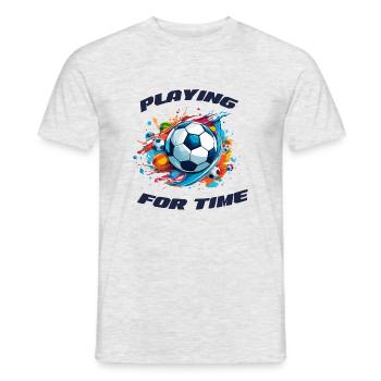 Fußball: Auf Zeit spielen - Männer T-Shirt - Grau meliert - Vorne - AI Model Male 178 dark (178cm)