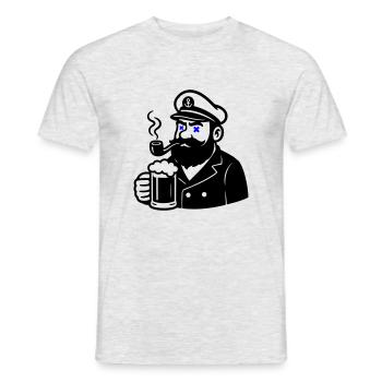 Capitaine Bière - T-shirt homme - gris chiné - Devant - AI Model Male 178 dark (178cm)