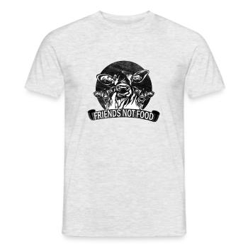 FREUNDE KEIN ESSEN FRIENDS NOT FOOD - Men's T-Shirt - heather grey - Front - AI Model Male 178 dark (178cm)