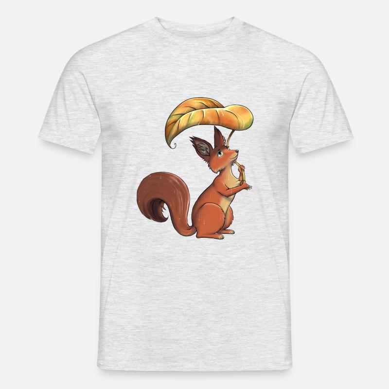Herbst Eichhörnchen - Männer T-Shirt - Grau meliert