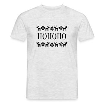 Moose Stars Norway Ugly Christmas Hohoho - Men's T-Shirt - heather grey - Front - AI Model Male 178 dark (178cm)
