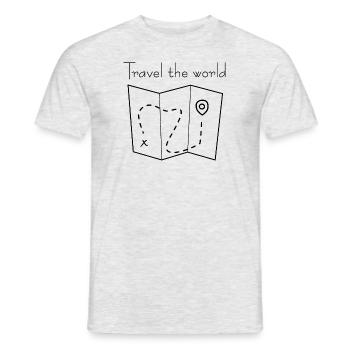 Voyage le monde - T-shirt homme - gris chiné - Devant - AI Model Male 178 dark (178cm)