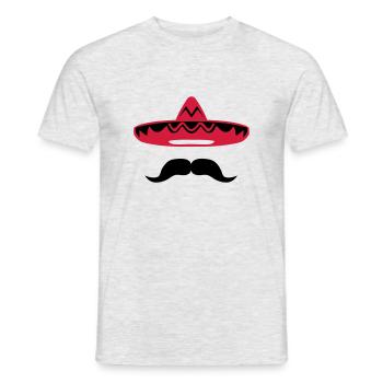 Mexican mustache hat 200 - Men's T-Shirt - heather grey - Front - AI Model Male 178 dark (178cm)
