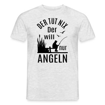 Angler Angeln Angelrute Teich Steg lustige Sprüche - Männer T-Shirt - Grau meliert - Vorne - AI Model Male 178 dark (178cm)
