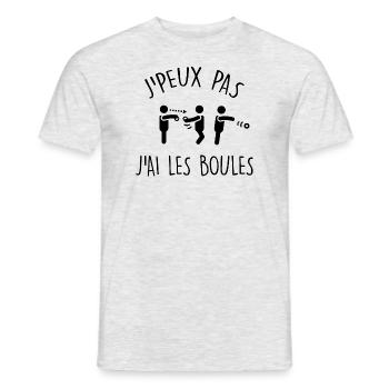 Pétanque Humour Boules - T-shirt homme - gris chiné - Devant - AI Model Male 178 dark (178cm)