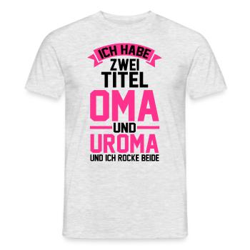Ich Habe Zwei Titel Oma Und Uroma - Männer T-Shirt - Grau meliert - Vorne - AI Model Male 178 dark (178cm)