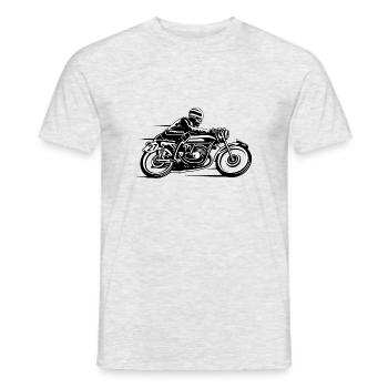 Cafe Racer moto 03_schwarz blanc - T-shirt homme - gris chiné - Devant - AI Model Male 178 dark (178cm)