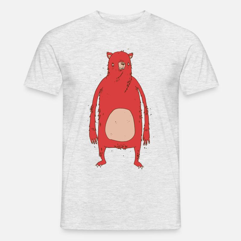 Roter Bär - Männer T-Shirt - Grau meliert