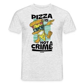 Pizza Is Not A Crime - Männer T-Shirt - Grau meliert - Vorne - AI Model Male 178 dark (178cm)