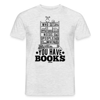 I want to read - Men's T-Shirt - heather grey - Front - AI Model Male 178 dark (178cm)