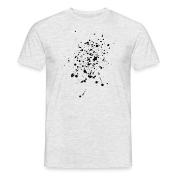 Taches noires ou éclaboussures de peinture - T-shirt homme - gris chiné - Devant - AI Model Male 178 dark (178cm)