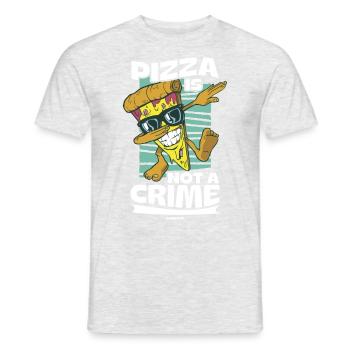 Pizza Is Not A Crime - Männer T-Shirt - Grau meliert - Vorne - AI Model Male 178 dark (178cm)