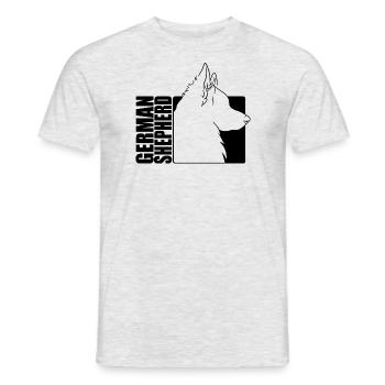 German Shepherd Dog Profile Dogs Dog Wilsigns - Men's T-Shirt - heather grey - Front - AI Model Male 178 dark (178cm)
