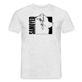 Samoyède Profil Chiens Chiens Wilsigns - T-shirt homme - gris chiné - Devant - AI Model Male 178 dark (178cm)