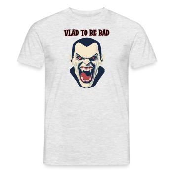 A vampire baring his fanged teeth, Vlad to be - Men's T-Shirt - heather grey - Front - AI Model Male 178 dark (178cm)