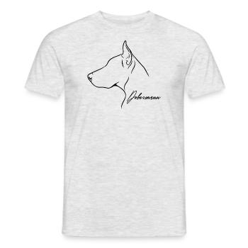 Doberman Profil Chiens Chien Wilsigns - T-shirt homme - gris chiné - Devant - AI Model Male 178 dark (178cm)