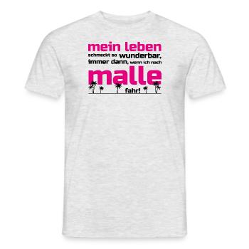 Mein Leben Malle (Schrift pink/schwarz) - Männer T-Shirt - Grau meliert - Vorne - AI Model Male 178 dark (178cm)