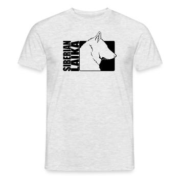 Siberian Laika Profile Dogs Dog Wilsigns - Men's T-Shirt - heather grey - Front - AI Model Male 178 dark (178cm)