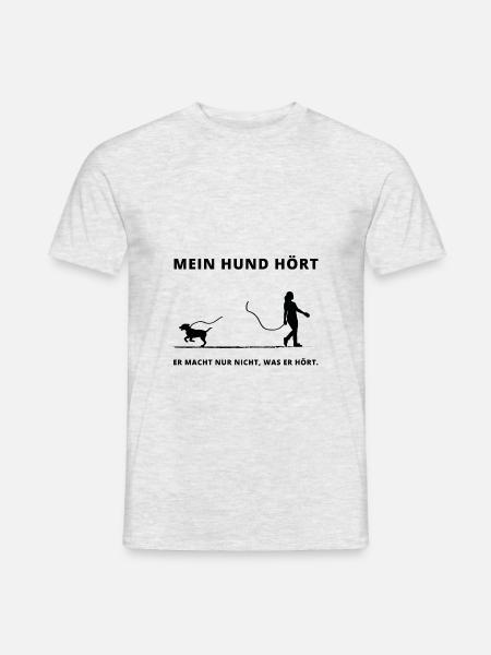 Hundespruch für alle Hundebesitzer Geschenkidee - Männer T-Shirt - Grau meliert