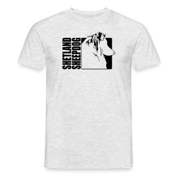 Shetland Sheepdog Profile Dogs Dog Wilsigns - Men's T-Shirt - heather grey - Front - AI Model Male 178 dark (178cm)