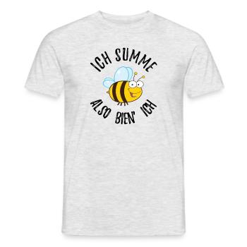 Ich summe also bien ich Biene Wespe Shirt schwarz - Männer T-Shirt - Grau meliert - Vorne - AI Model Male 178 dark (178cm)