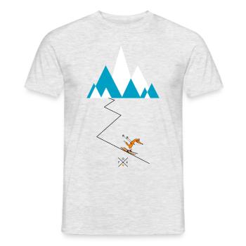 Skifahrer Fuchs b - Männer T-Shirt - Grau meliert - Vorne - AI Model Male 178 dark (178cm)