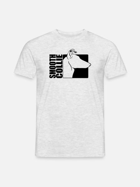 Smooth Collie Profil Hunde Hund Wilsigns - Männer T-Shirt - Grau meliert