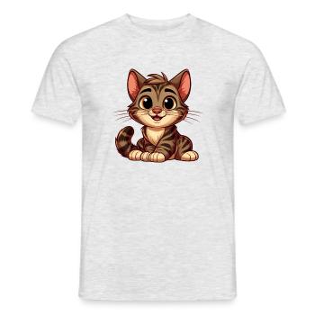 Katze Tiger 2 - Männer T-Shirt - Grau meliert - Vorne - AI Model Male 178 dark (178cm)