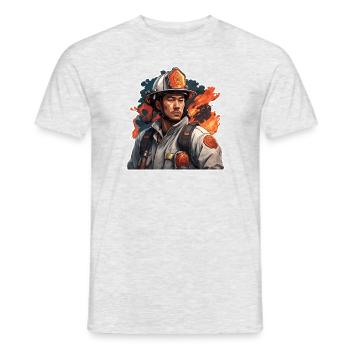 Firefighter / Fire / Fire / Extinguish / Hero - Men's T-Shirt - heather grey - Front - AI Model Male 178 dark (178cm)