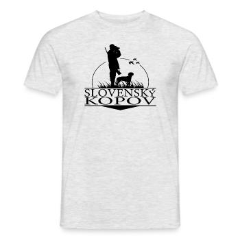 SLOVENSKY KOPOV Jagdhunde Jäger Jagd Wilsigns - Männer T-Shirt - Grau meliert - Vorne - AI Model Male 178 dark (178cm)