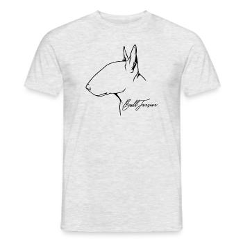 Bull Terrier Profil Hunde Hund Wilsigns - Männer T-Shirt - Grau meliert - Vorne - AI Model Male 178 dark (178cm)