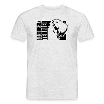 Noir Russe Terrier Profil Chiens Chien Wilsigns - T-shirt homme - gris chiné - Devant - AI Model Male 178 dark (178cm)