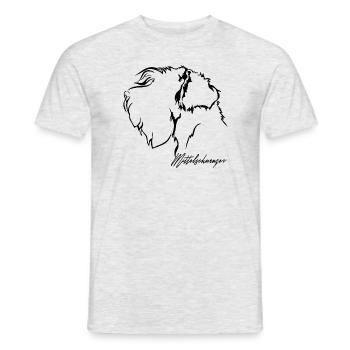 Mittelschnauzer Profil Hunde Hund Wilsigns - Männer T-Shirt - Grau meliert - Vorne - AI Model Male 178 dark (178cm)
