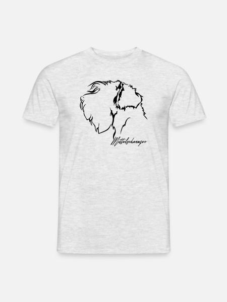 Mittelschnauzer Profil Hunde Hund Wilsigns - Männer T-Shirt - Grau meliert