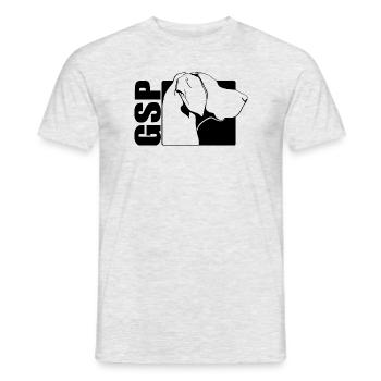 GSP German Shorthaired Pointer Profil Wilsigns - Männer T-Shirt - Grau meliert - Vorne - AI Model Male 178 dark (178cm)