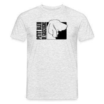 Petit Bleu de Gascogne Profil Chiens Chien Wilsigns - T-shirt homme - gris chiné - Devant - AI Model Male 178 dark (178cm)