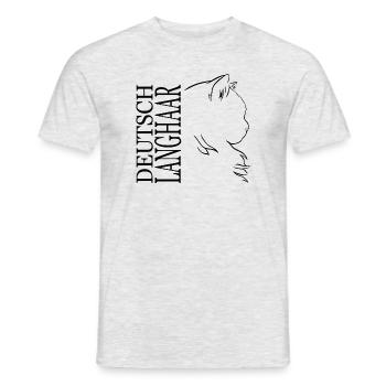 Deutsch Langhaar Cat Katze Profil Katzen Wilsigns - Männer T-Shirt - Grau meliert - Vorne - AI Model Male 178 dark (178cm)