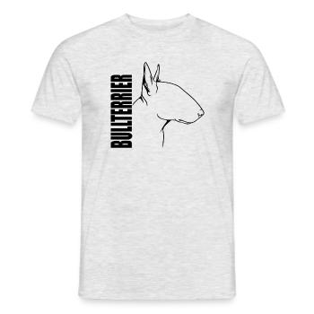 Bullterrier Profil Hunde Hund Wilsigns - Männer T-Shirt - Grau meliert - Vorne - AI Model Male 178 dark (178cm)